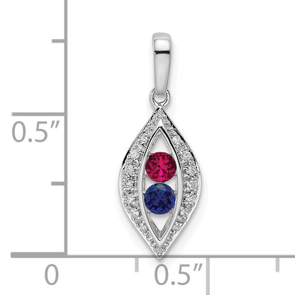 14k White Gold 14K White Gold Family Jewelry Diamond Semi-Set Pendant
