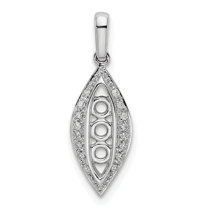 14k White Gold 14K White Gold Family Jewelry Diamond Semi-Set Pendant