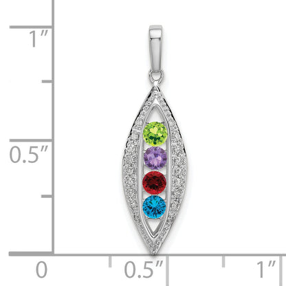 14k White Gold 14K White Gold Family Jewelry Diamond Semi-Set Pendant