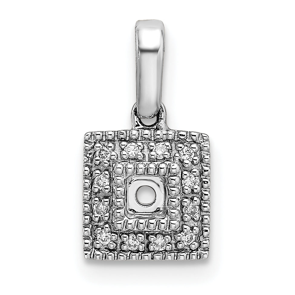 14k White Gold 14K White Gold Family Jewelry Diamond Semi-Set Pendant