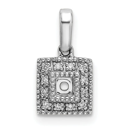 14k White Gold 14K White Gold Family Jewelry Diamond Semi-Set Pendant
