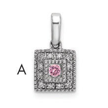 14k White Gold 14K White Gold Family Jewelry Diamond Semi-Set Pendant