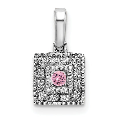 14k White Gold 14K White Gold Family Jewelry Diamond Semi-Set Pendant