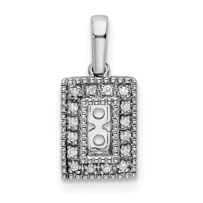 14k White Gold 14K White Gold Family Jewelry Diamond Semi-Set Pendant
