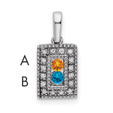 14k White Gold 14K White Gold Family Jewelry Diamond Semi-Set Pendant