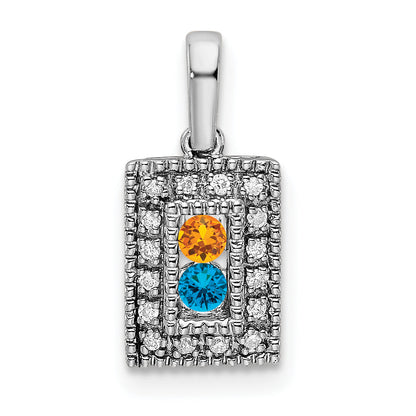 14k White Gold 14K White Gold Family Jewelry Diamond Semi-Set Pendant