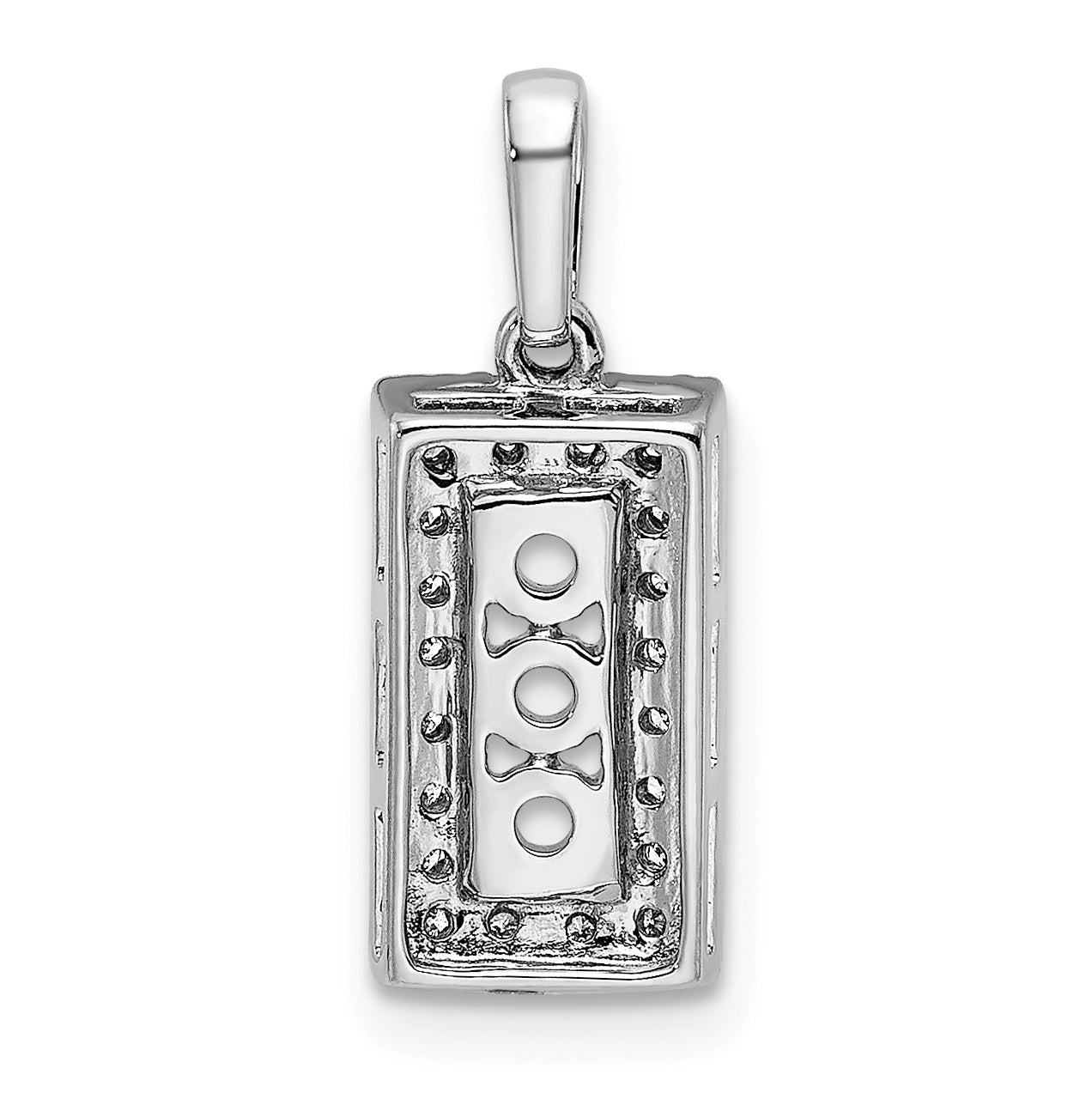 14k White Gold 14K White Gold Family Jewelry Diamond Semi-Set Pendant