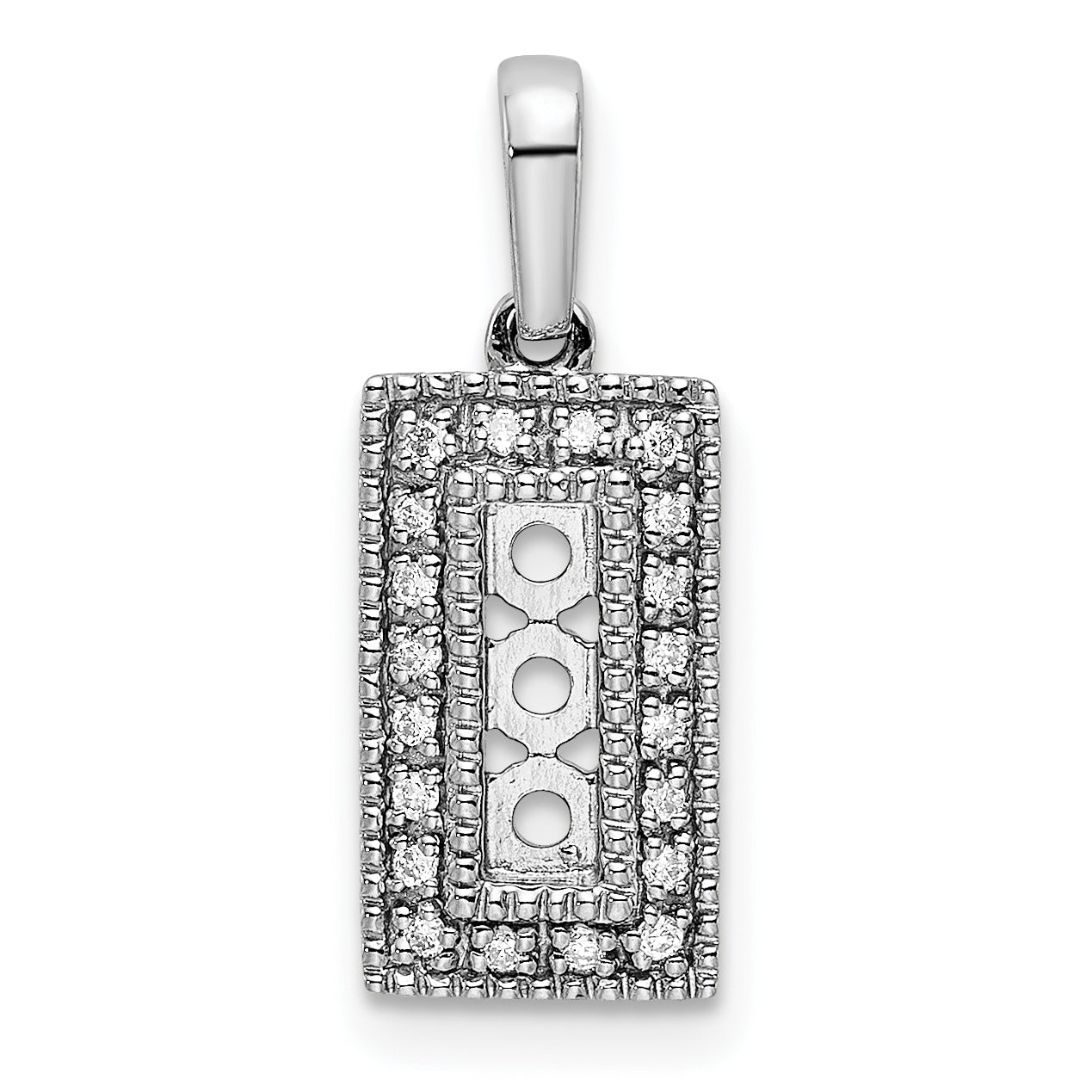 14k White Gold 14K White Gold Family Jewelry Diamond Semi-Set Pendant
