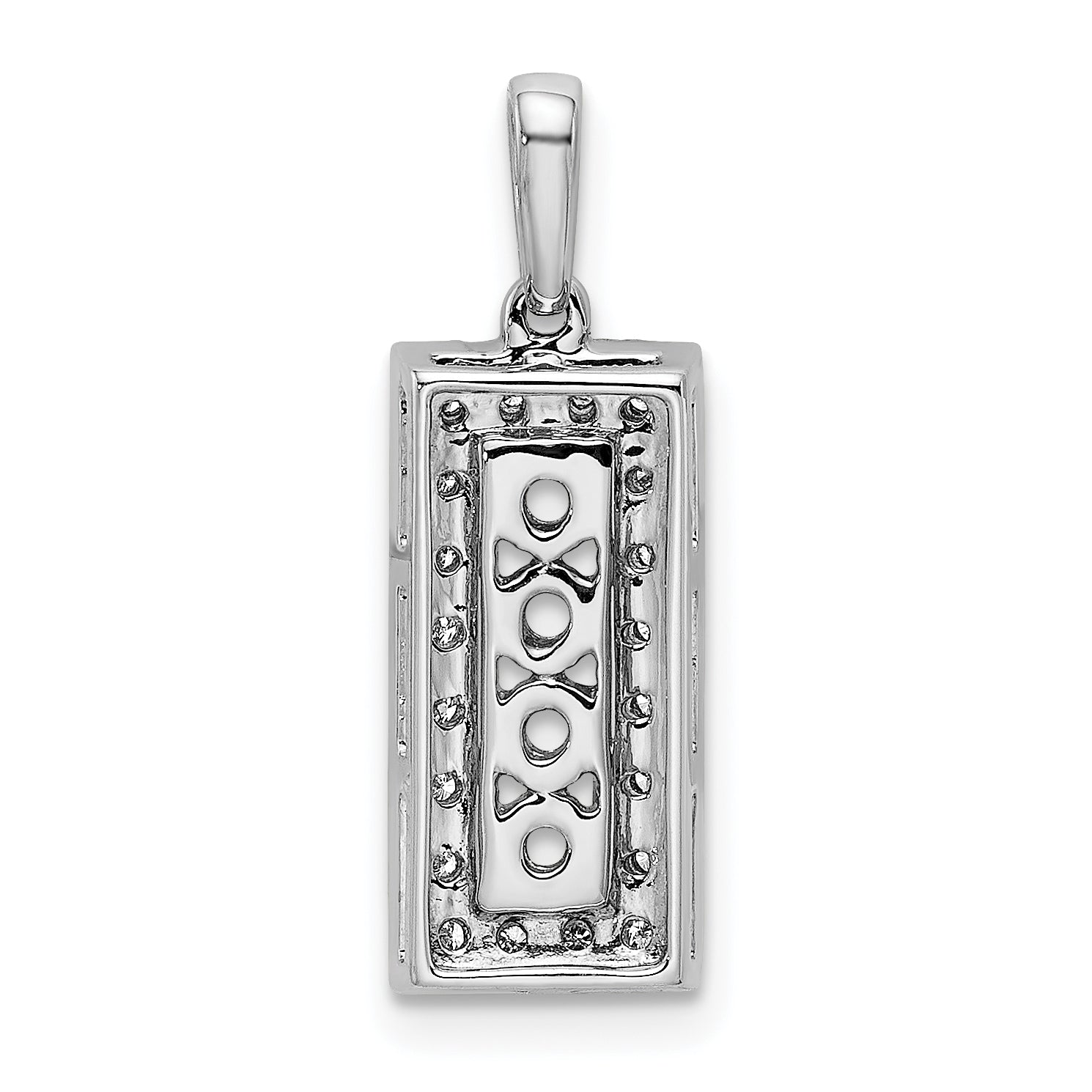 14k White Gold 14K White Gold Family Jewelry Diamond Semi-Set Pendant
