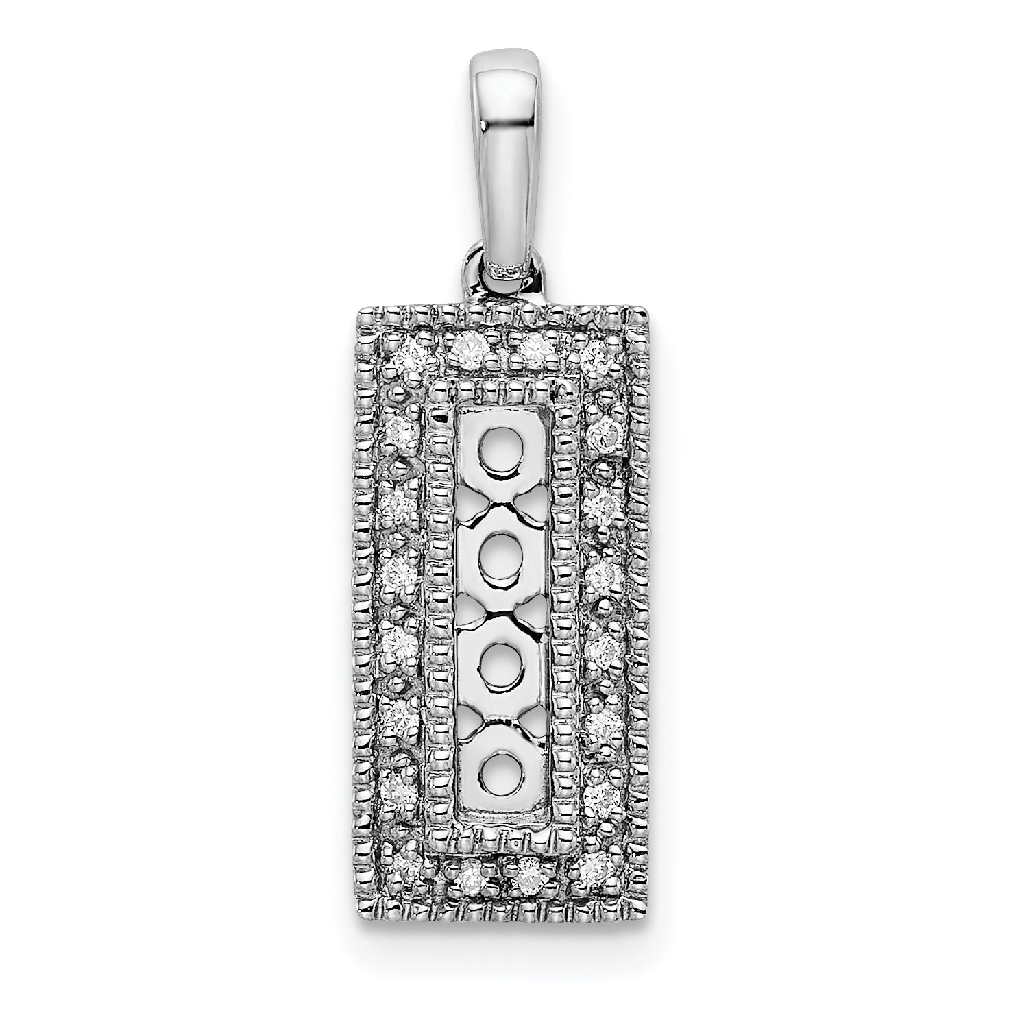14k White Gold 14K White Gold Family Jewelry Diamond Semi-Set Pendant