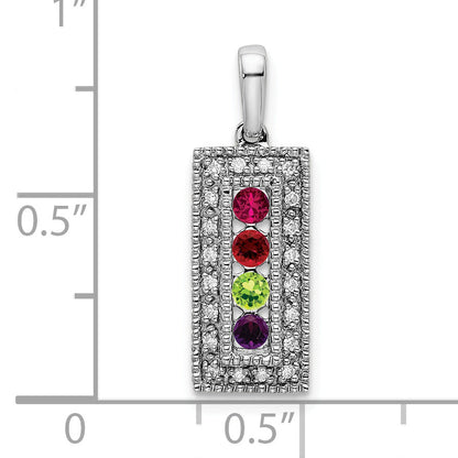 14k White Gold 14K White Gold Family Jewelry Diamond Semi-Set Pendant