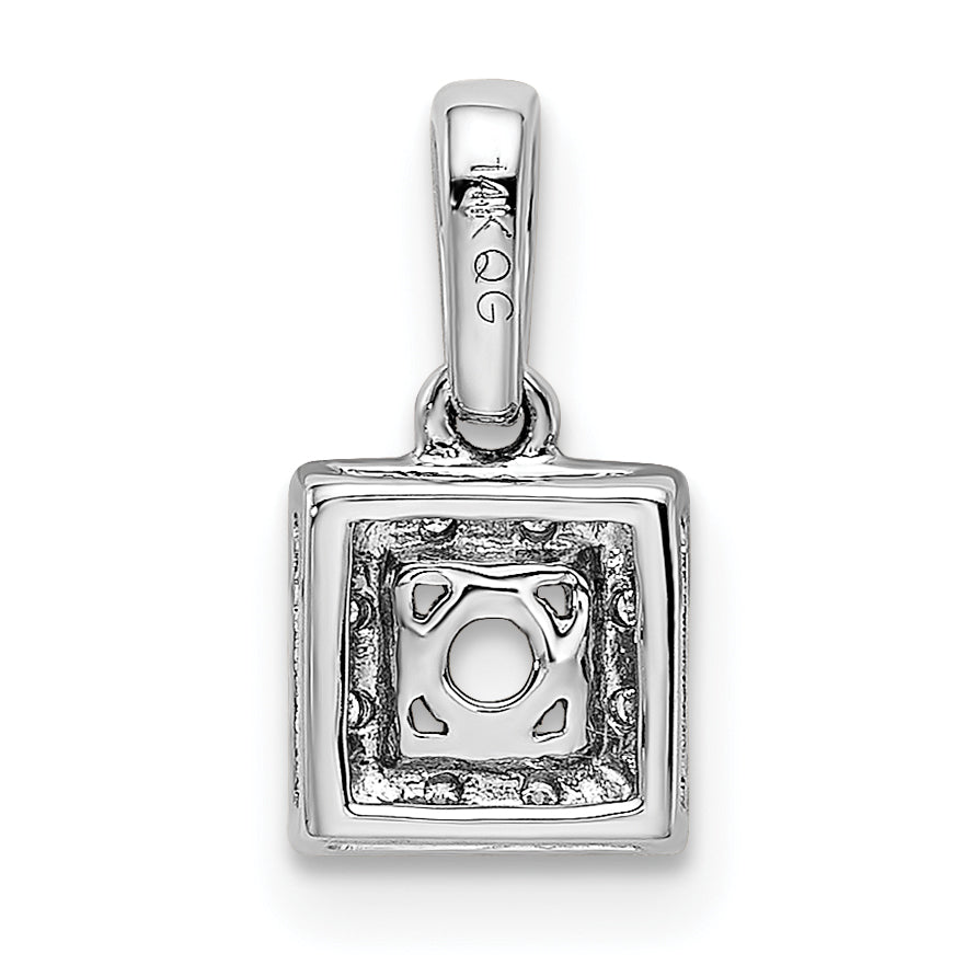 14k White Gold 14K White Gold Family Jewelry Diamond Semi-Set Pendant