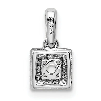 14k White Gold 14K White Gold Family Jewelry Diamond Semi-Set Pendant