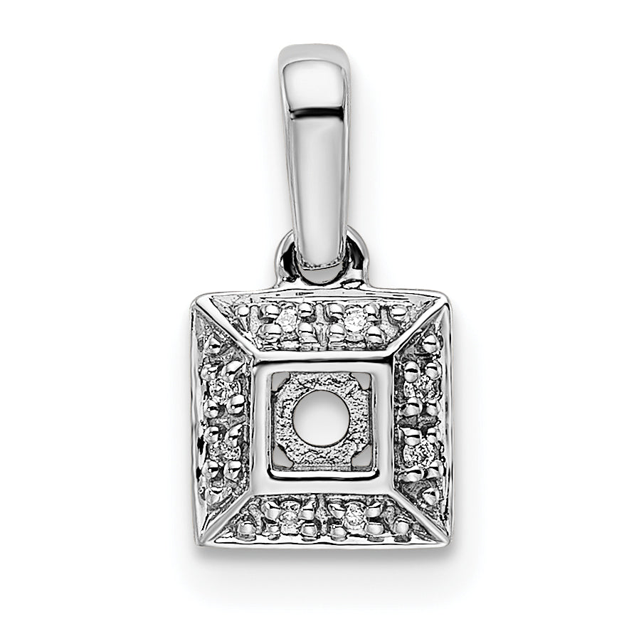 14k White Gold 14K White Gold Family Jewelry Diamond Semi-Set Pendant