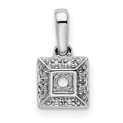14k White Gold 14K White Gold Family Jewelry Diamond Semi-Set Pendant