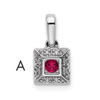 14k White Gold 14K White Gold Family Jewelry Diamond Semi-Set Pendant