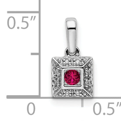 14k White Gold 14K White Gold Family Jewelry Diamond Semi-Set Pendant