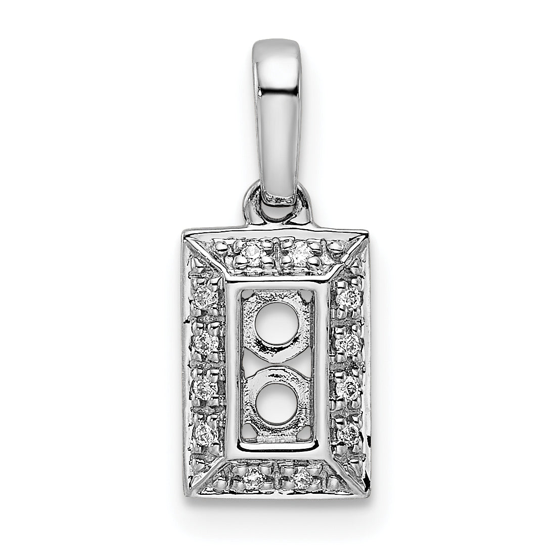 14k White Gold 14K White Gold Family Jewelry Diamond Semi-Set Pendant