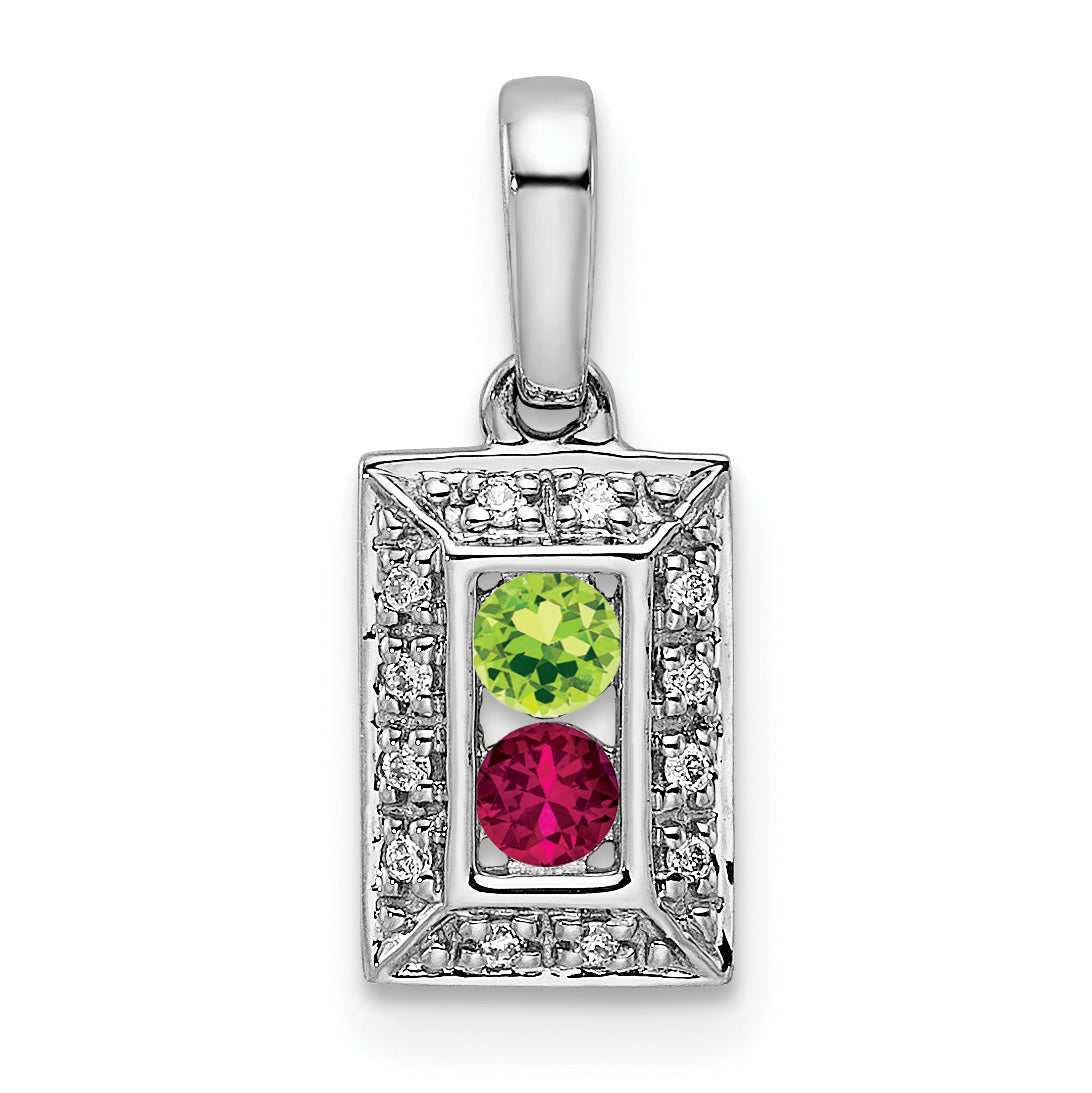 14k White Gold 14K White Gold Family Jewelry Diamond Semi-Set Pendant