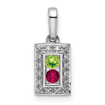 14k White Gold 14K White Gold Family Jewelry Diamond Semi-Set Pendant