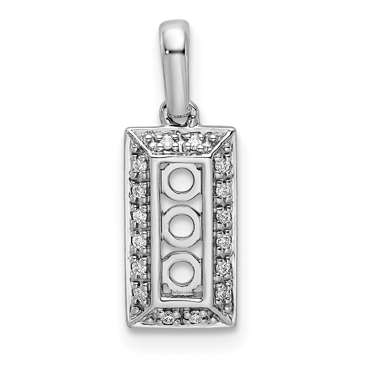 14k White Gold 14K White Gold Family Jewelry Diamond Semi-Set Pendant