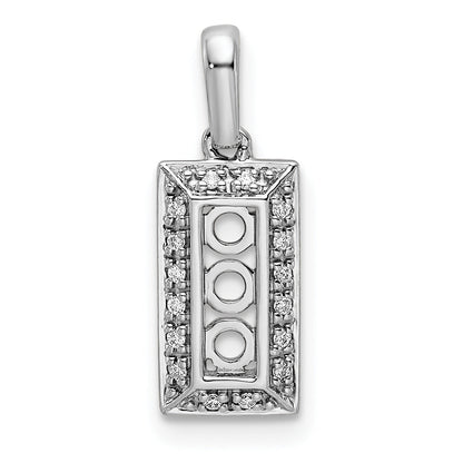 14k White Gold 14K White Gold Family Jewelry Diamond Semi-Set Pendant