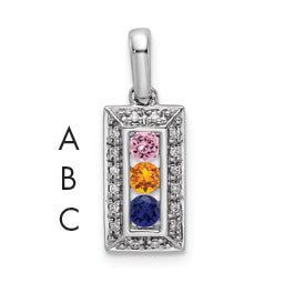 14k White Gold 14K White Gold Family Jewelry Diamond Semi-Set Pendant
