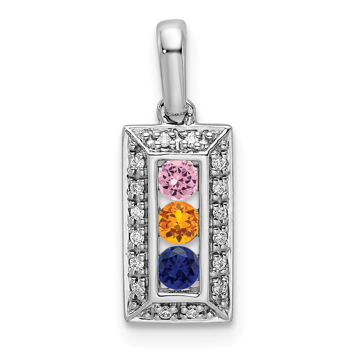 14k White Gold 14K White Gold Family Jewelry Diamond Semi-Set Pendant