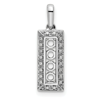 14k White Gold 14K White Gold Family Jewelry Diamond Semi-Set Pendant