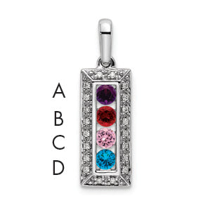 14k White Gold 14K White Gold Family Jewelry Diamond Semi-Set Pendant