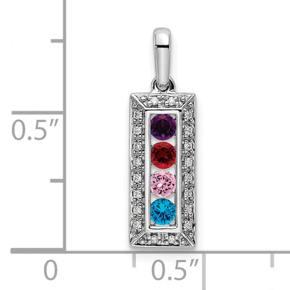 14k White Gold 14K White Gold Family Jewelry Diamond Semi-Set Pendant