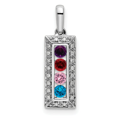 14k White Gold 14K White Gold Family Jewelry Diamond Semi-Set Pendant