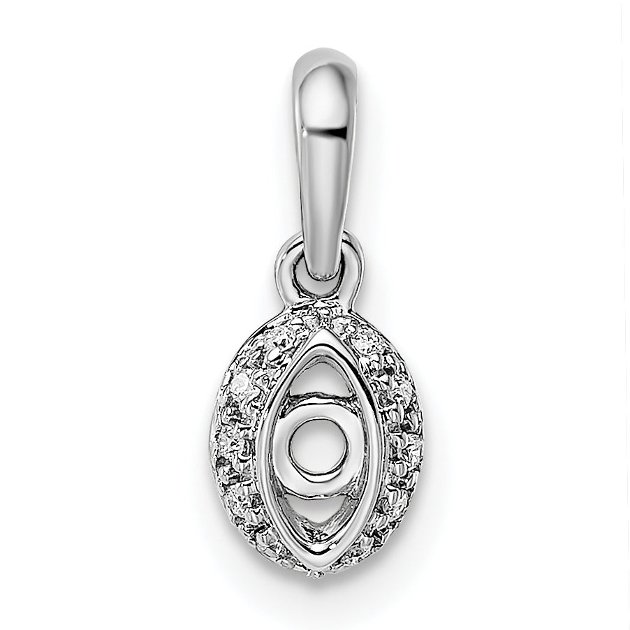 14k White Gold 14K White Gold Family Jewelry Diamond Semi-Set Pendant