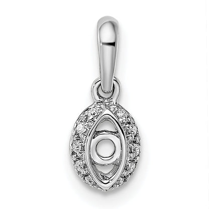 14k White Gold 14K White Gold Family Jewelry Diamond Semi-Set Pendant