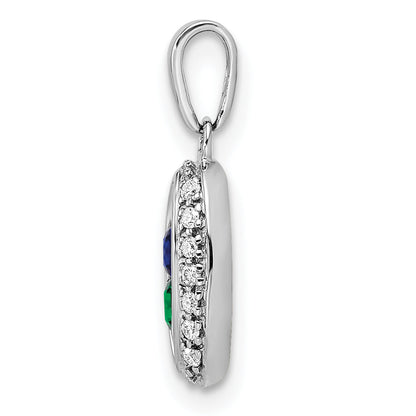 14k White Gold 14K White Gold Family Jewelry Diamond Semi-Set Pendant