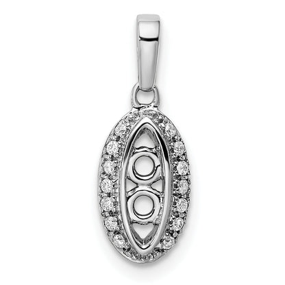14k White Gold 14K White Gold Family Jewelry Diamond Semi-Set Pendant