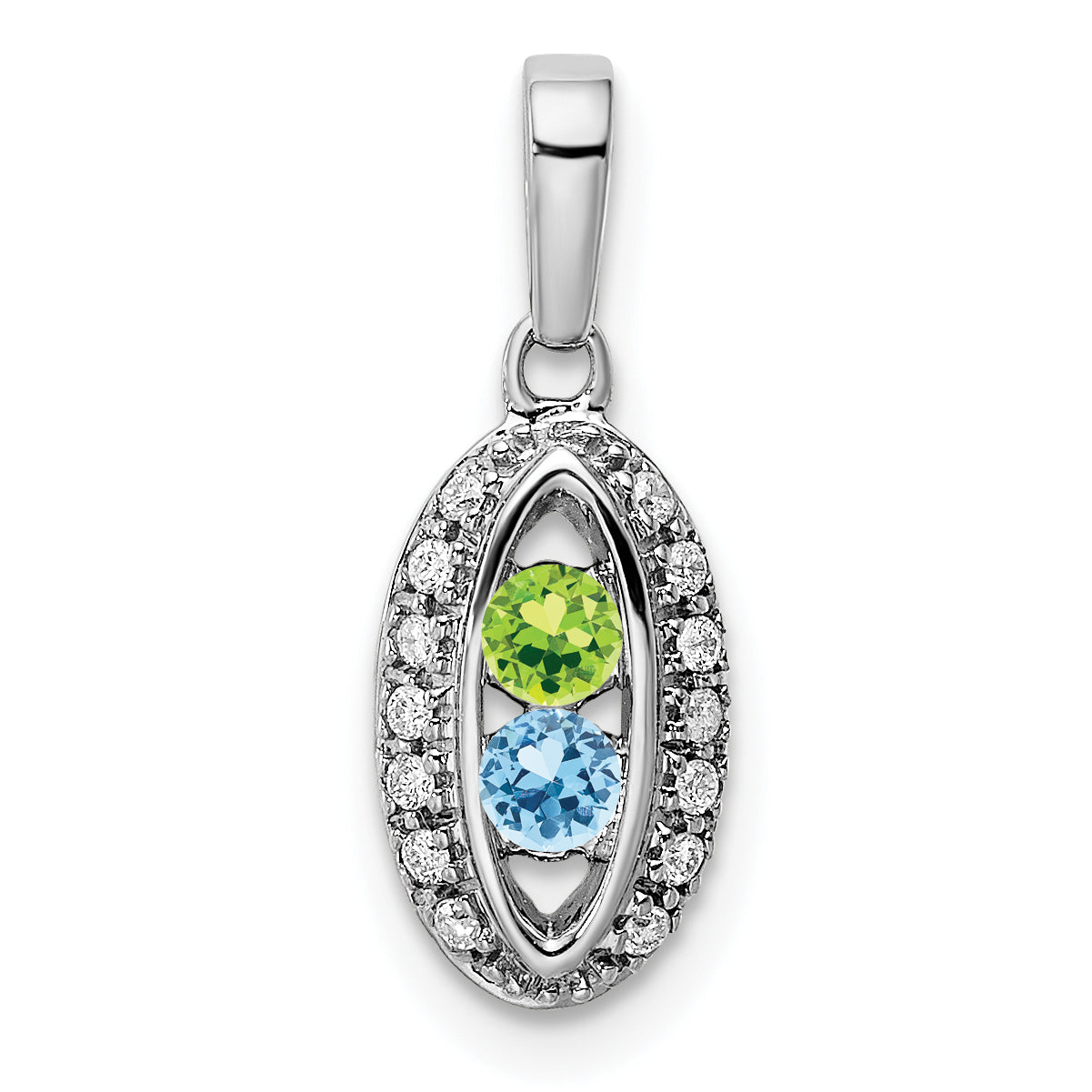 14k White Gold 14K White Gold Family Jewelry Diamond Semi-Set Pendant