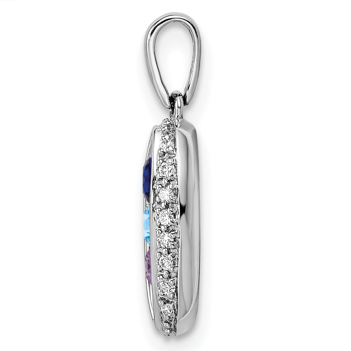14k White Gold 14K White Gold Family Jewelry Diamond Semi-Set Pendant