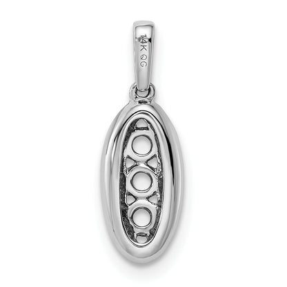 14k White Gold 14K White Gold Family Jewelry Diamond Semi-Set Pendant