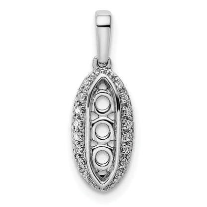 14k White Gold 14K White Gold Family Jewelry Diamond Semi-Set Pendant