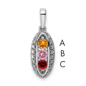 14k White Gold 14K White Gold Family Jewelry Diamond Semi-Set Pendant