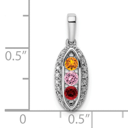 14k White Gold 14K White Gold Family Jewelry Diamond Semi-Set Pendant