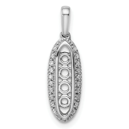 14k White Gold 14K White Gold Family Jewelry Diamond Semi-Set Pendant