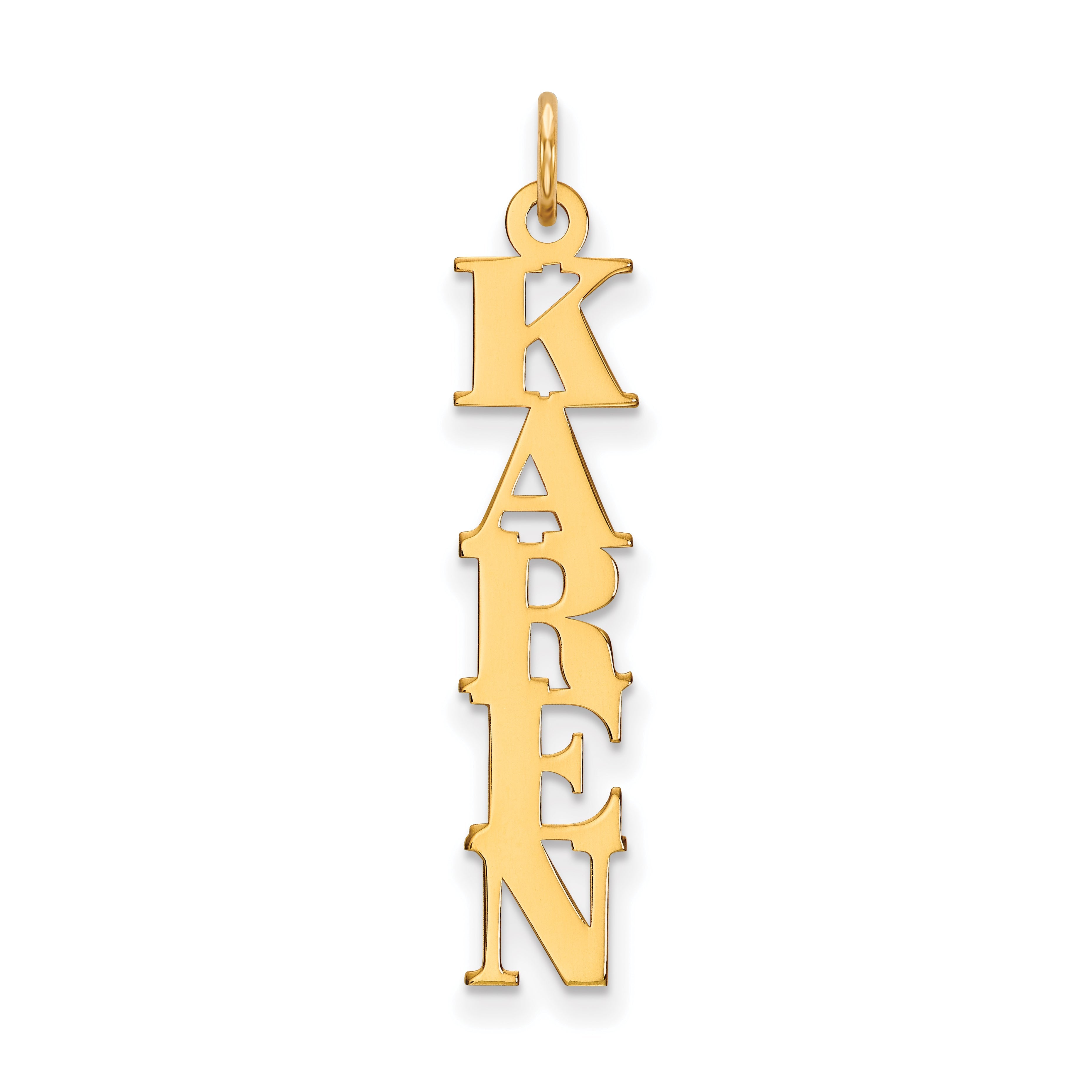14K Yellow Gold Name Plate Charm
