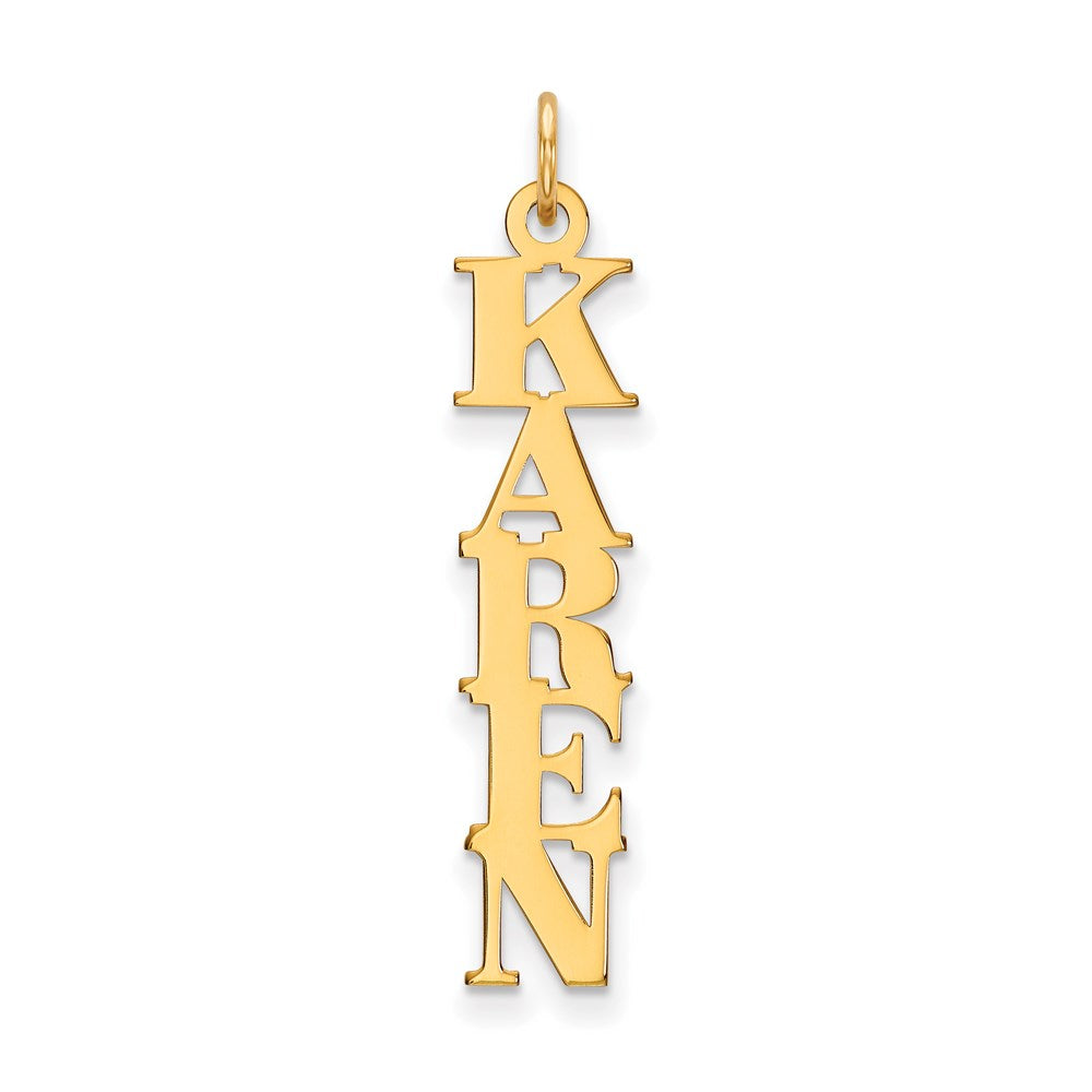 Gold Plated Sterling Silver/Gold Name Plate Charm