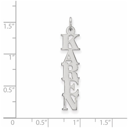 Sterling Silver Silver/Rhodium Plated Name Plate Charm