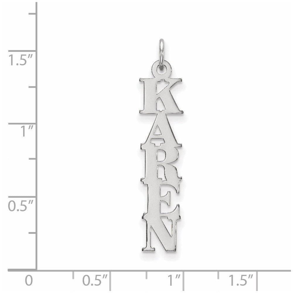 14K White Gold Name Plate Charm