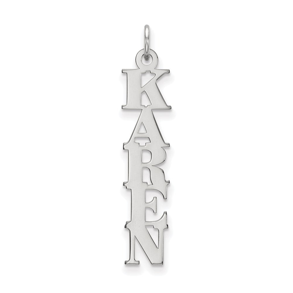 Sterling Silver Silver/Rhodium Plated Name Plate Charm