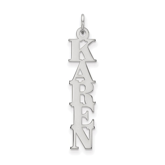 14K White Gold Name Plate Charm