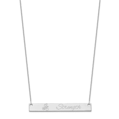 14K White Gold Large Customized Bar Necklace